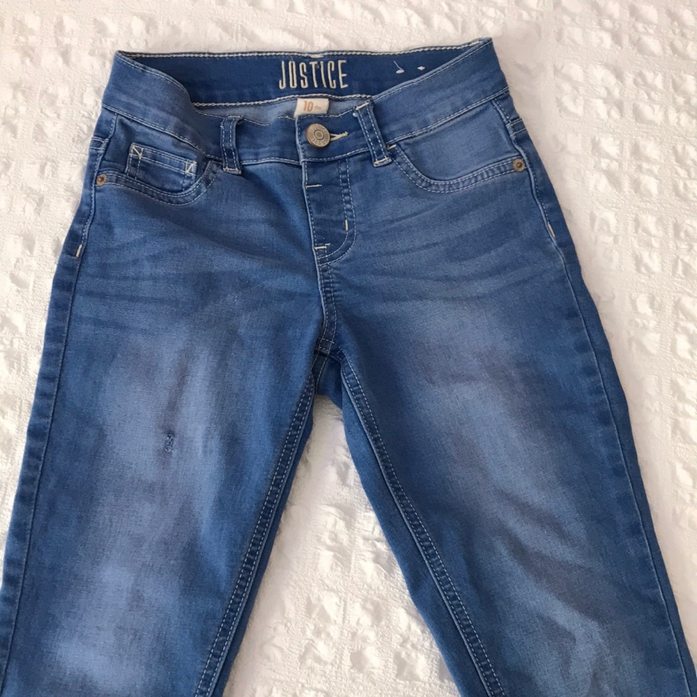 justice jeans, 10 slim, mid rise jegging